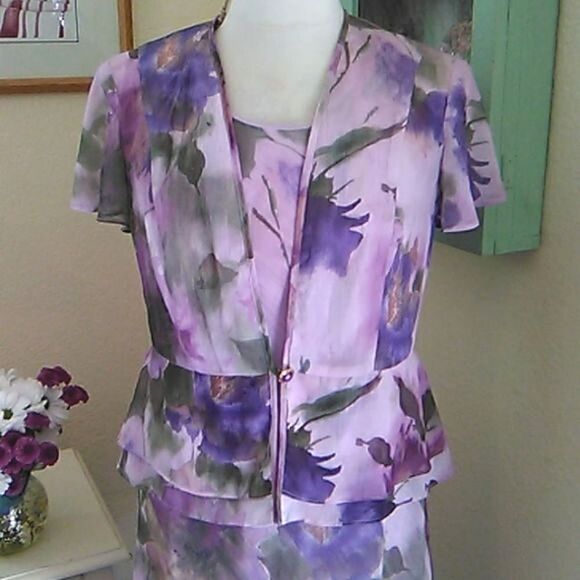 Vintage Studio I Lilac Floral Dress with Jacket. Bonus bag. - Picture 2 of 16